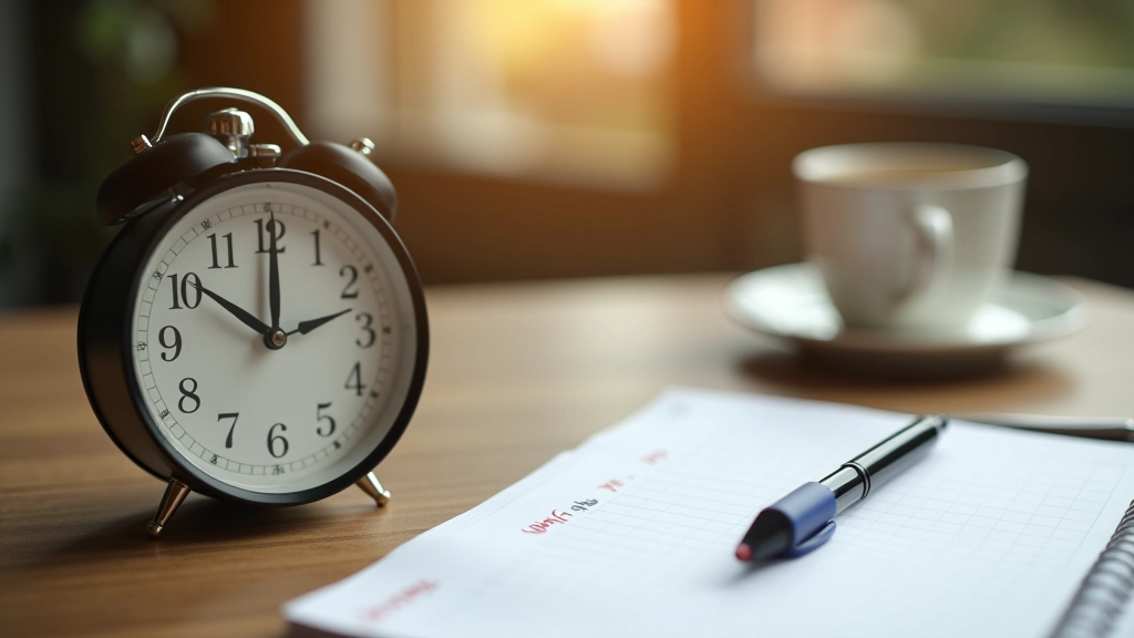 Digitální hodinky ukazující čas s poznámkami v pozadí