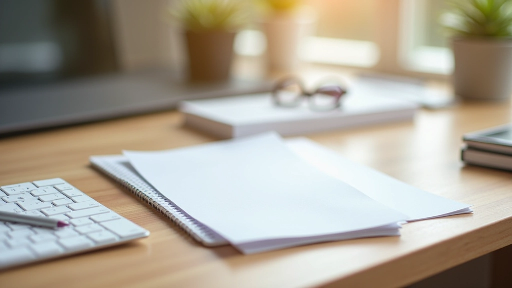 Kombinace digitálního zařízení a papírového notebooku na pracovním stole