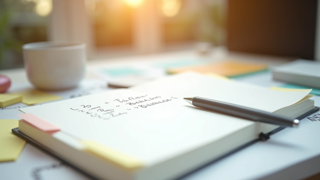 Plánování úkolů na papíru s tužkou a značkami na taškách