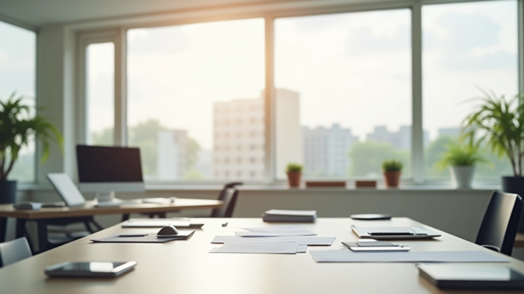 Moderní kancelářský prostor s jasným osvětlením a dobře organizovaným pracovním prostorem