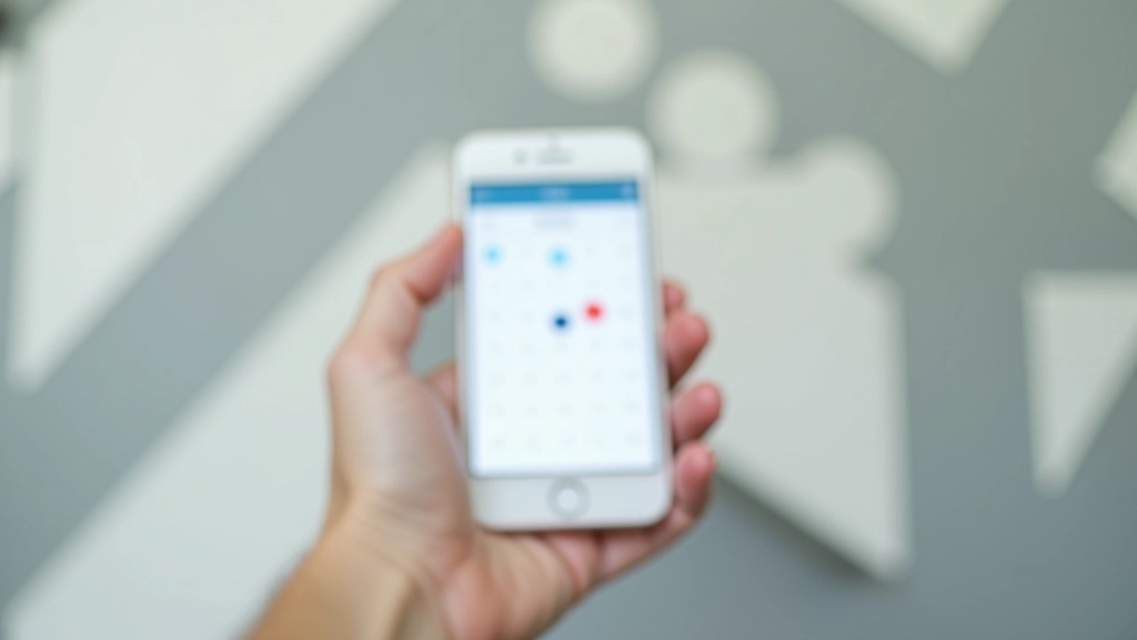 Mobilní telefon s aplikací kalendáře na obrazovce na jasném pozadí