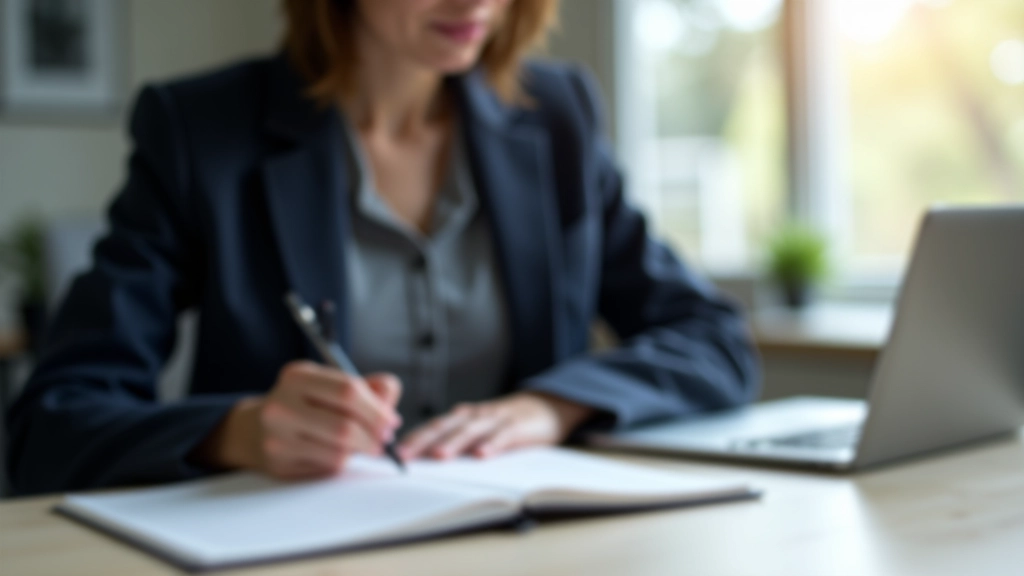 Osoba psající na notebooku v moderní kanceláři se slunečním světlem